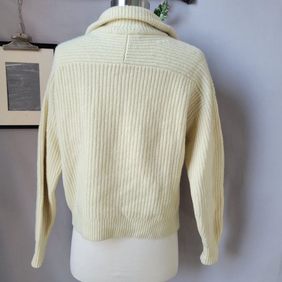 Everlane Light Cream Ribbed Half-Zip Sweater - Picture 2 of 12